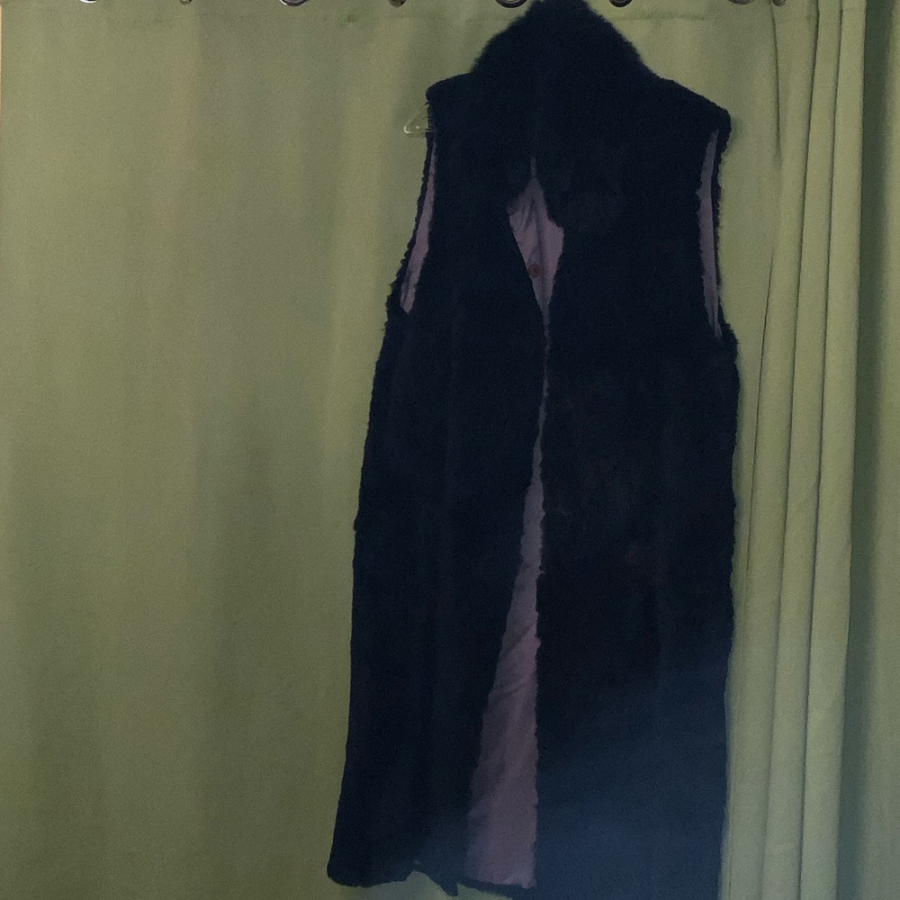 Black Faux Fur long Vest